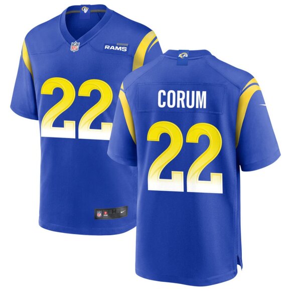 Mens Youths Kids Womens Blake Corum Royal Stitched Jersey